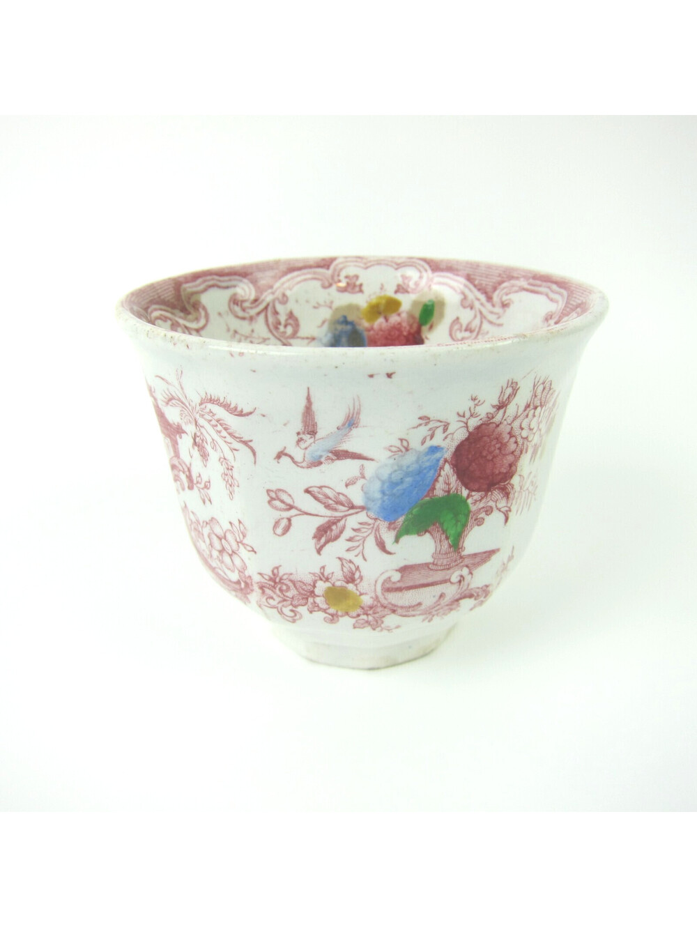 Antique Challinor Florilla Transferware Tea Cup 1842-1867 Staffordshire England